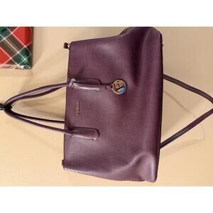 Furla Purple Leather Tote Handbag